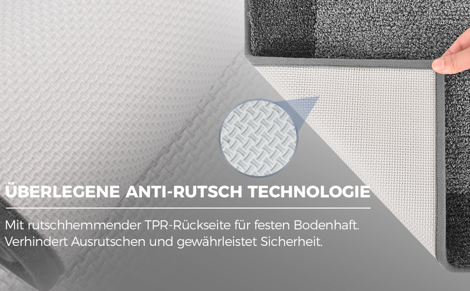 Килимок для ванної кімнати: неслизький, миючий, 50 x 76 см (сірий)