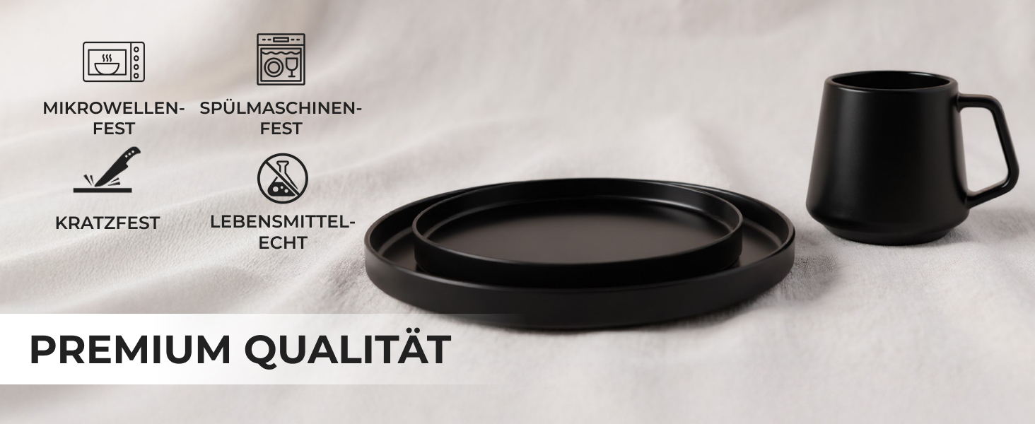 Набір посуду Miamio для 8 осіб (24 елементи) з каменю, сучасний сервіз, підходить для миття в посудомийній машині та використання в мікрохвильовій печі, білий колір