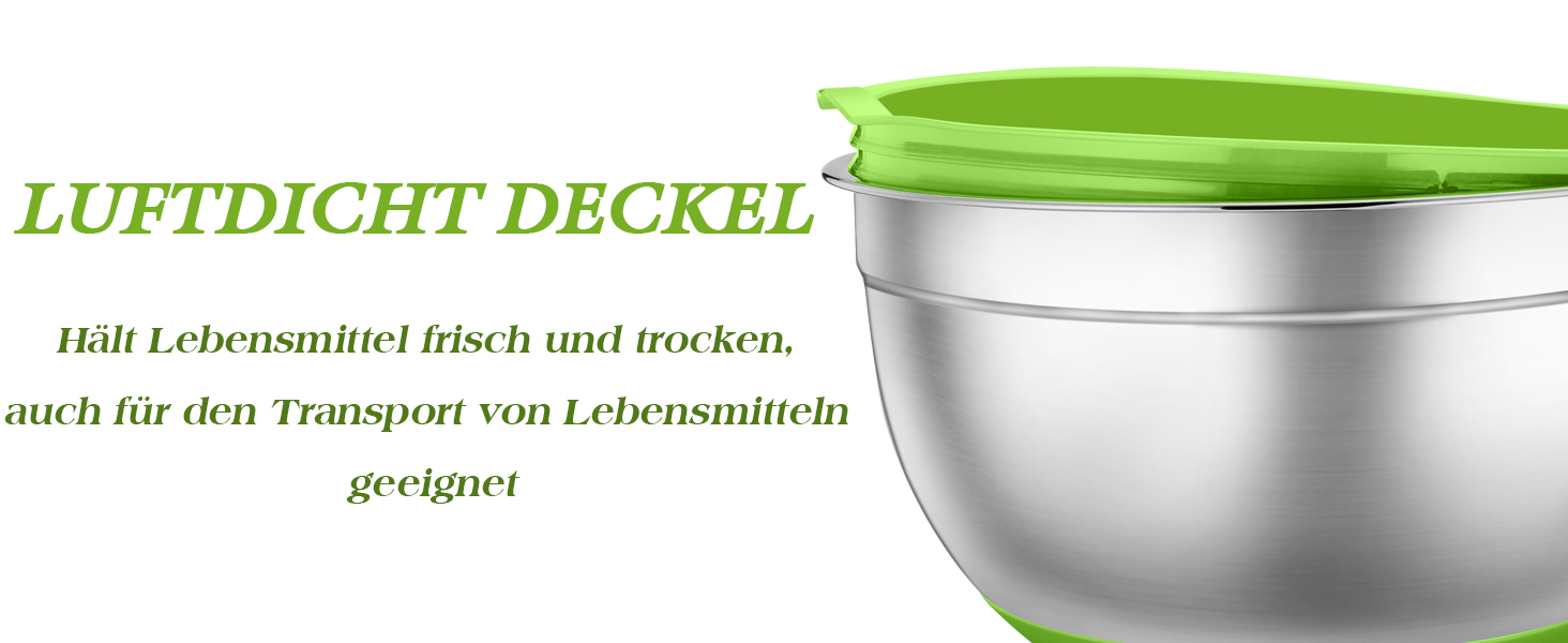 Набір мисок TEAMFAR з нержавіючої сталі: салатовники з кришкою та силіконовим дном (0.7-6.5л), 7 шт.