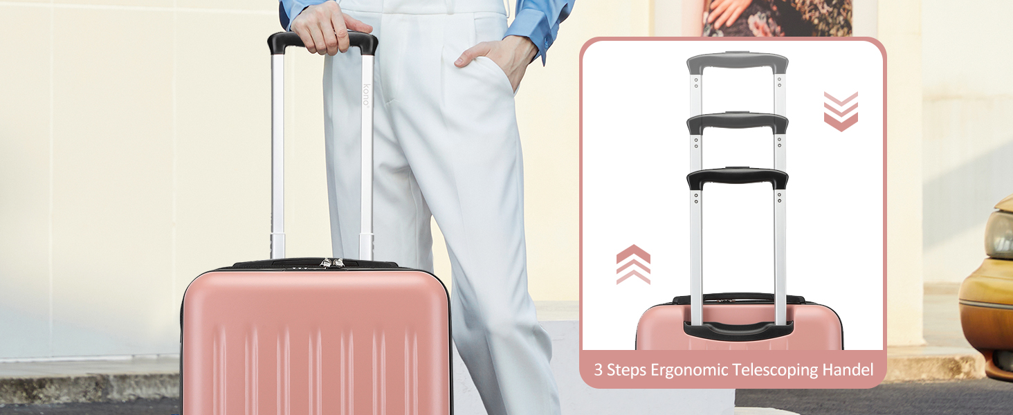 Чемодан-валіза KONO Hartschale на колесах 55 см (20 дюймів), Rosegold