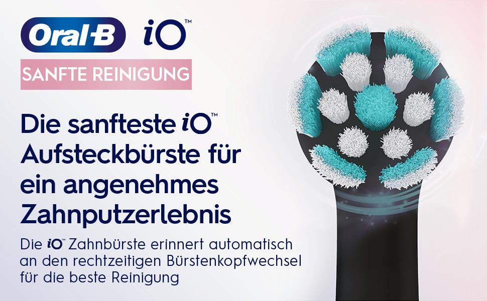 Смінні насадки для електричної зубної щітки Oral-B iO Gentle Care (ніжна чистка), чорні, 6 шт.