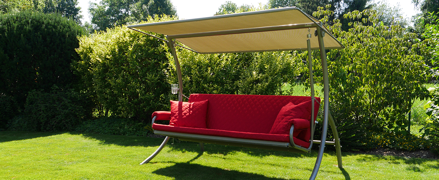 Гойдалка Анґерер Голлівуд Елеганс Джой – для сидіння, відпочинку та сну, з функцією ліжка, легка збірка, Made in Germany, високоякісна тканина, темно-сіра