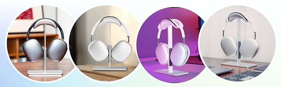 Підставка для навушників AirPods Max, алюміній, чорний, з режимом сну, антиковзаюча, захист від подряпин