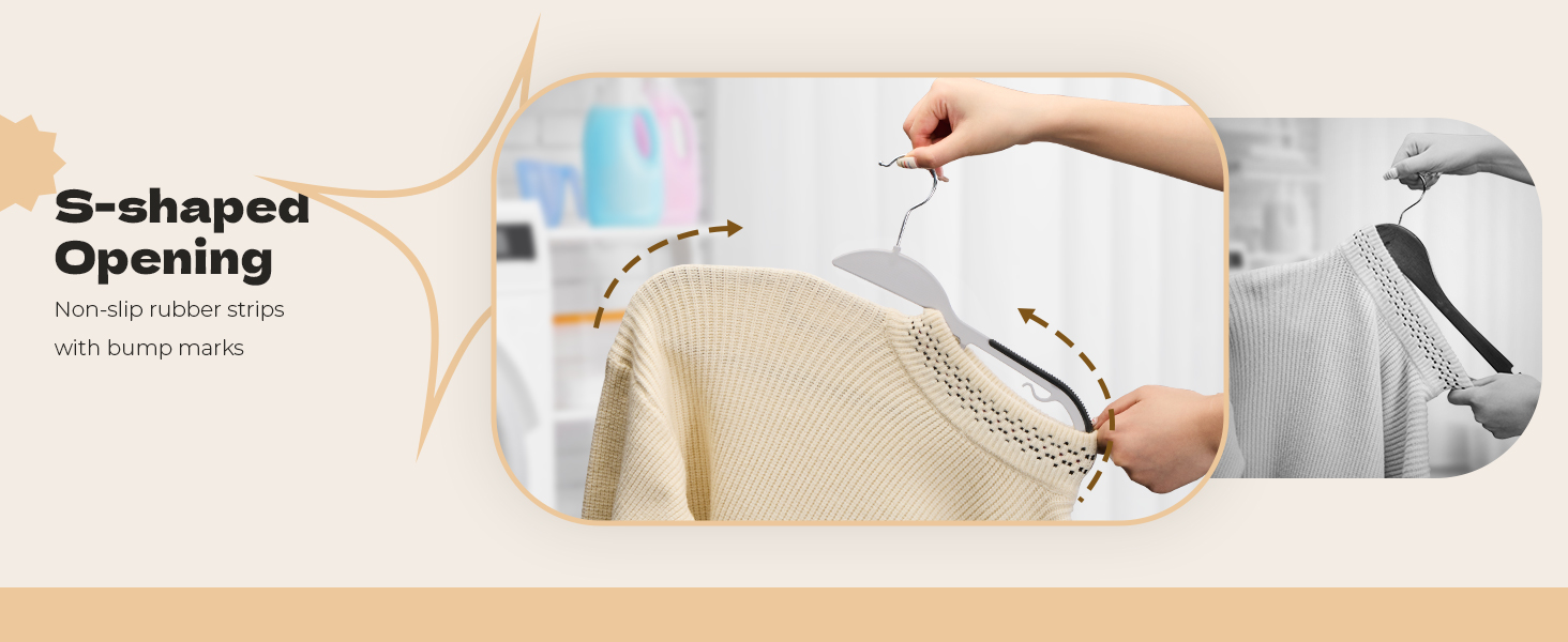 50 штук вішалок для одягу з пластику HOUSE DAY - міцні, з неслизьким покриттям, 360° обертання, сірі