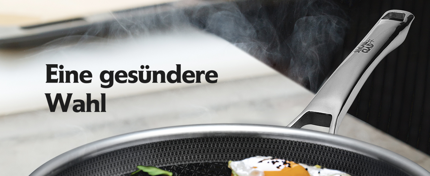 Набір каструль з нержавіючої сталі 10-ти частинний, індукційне дно, антипригарне покриття, 20/24 см сковороди, 1,5/2,5л каструлі з ручками, 5,8л ковшик, 2,8л сотейник, підходить для всіх типів плит, можна використовувати в духовці та мити в посудомийній машині