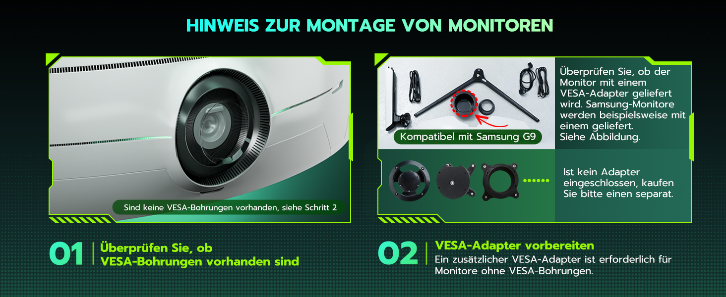 Кріплення для монітора ARES WING з USB A/C, кріплення для монітора, 17-49 дюймів, вантажопідйомність 20 кг, газ-амортизатор, VESA 75/100 мм, чорний