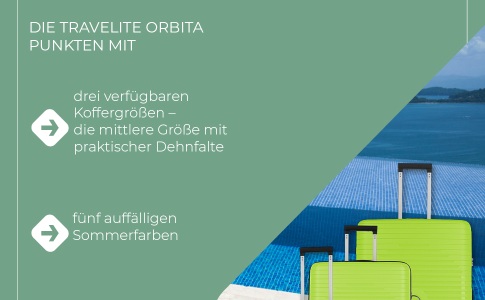 Набір валіз Travelite Orbita 3 шт. (L/M/S) з TSA замком та жорстким корпусом, Limone