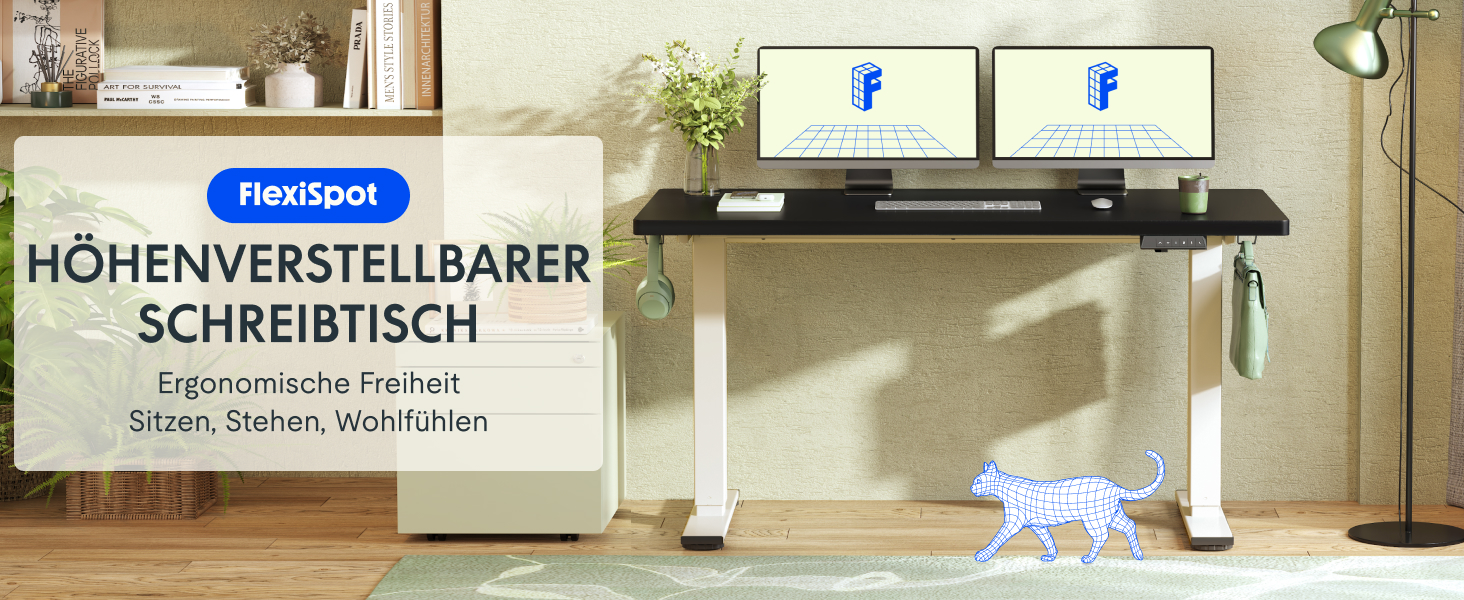 Регульований за висотою стіл FLEXISPOT 160x80 см з гачками, з суцільною стільницею 25 мм, ергономічний стіл з LED-дисплеєм висоти та функцією пам'яті (береза, білий). Структура береза+білий (160 x 80 см, білий+м'який білий)