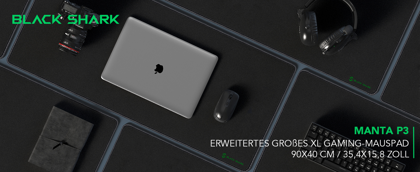 Ігрова мишка Black Shark Manta P4 XXL: килимок для миші 1200x600 мм (чорний)