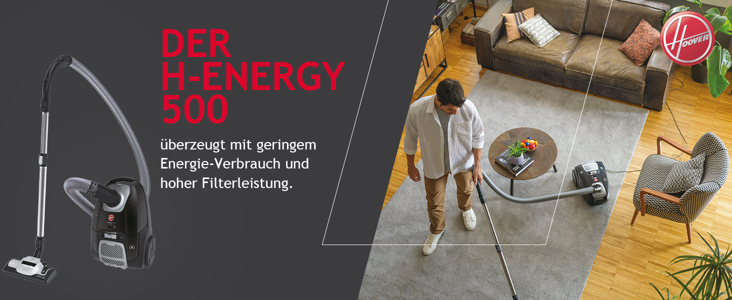 Пилголом Hoover HE520PET з мішком 3,5 л – тихий, з автоматичною системою видалення мішка та фільтром EPA, для дому з тваринами (пет-версія)