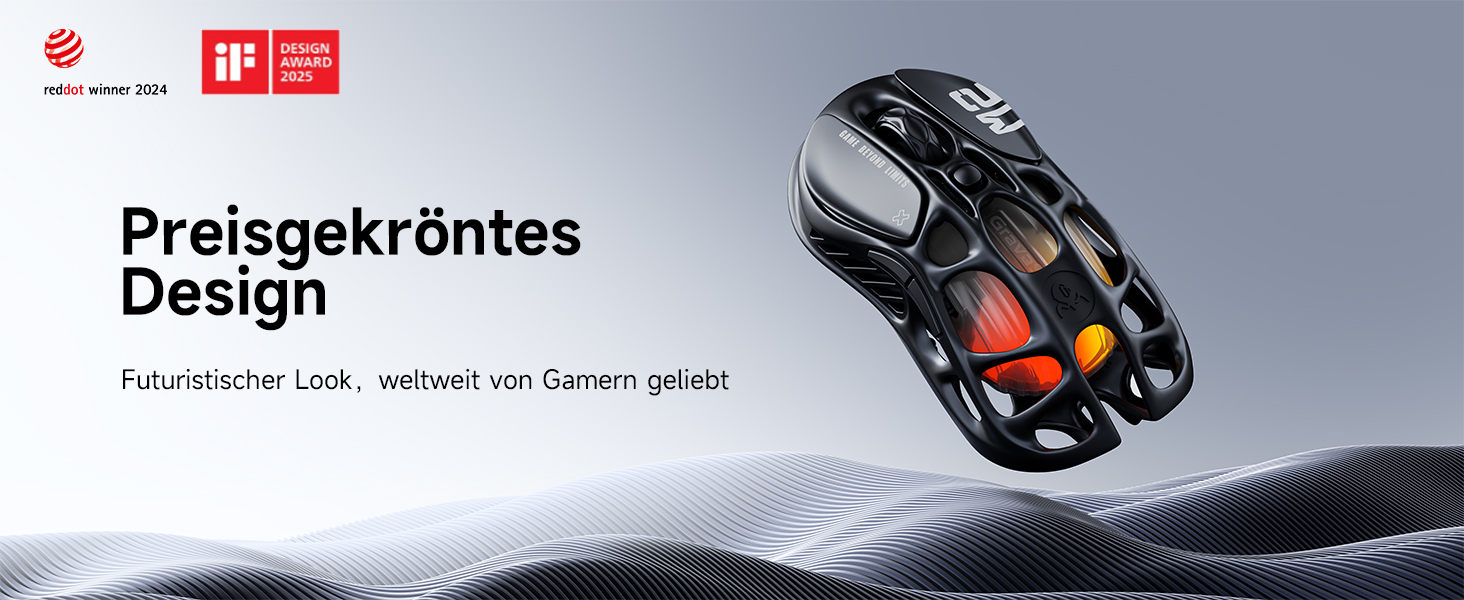 GravaStar Mercury M2 Бездротова Ігрова Миша з 26000 DPI, Сенсор PAW3395, 79г, 5 RGB-режимів, 5 програмованих кнопок, Tri-Mode (2.4GHz/Bluetooth/Кабель), для PC/Mac – Чорний