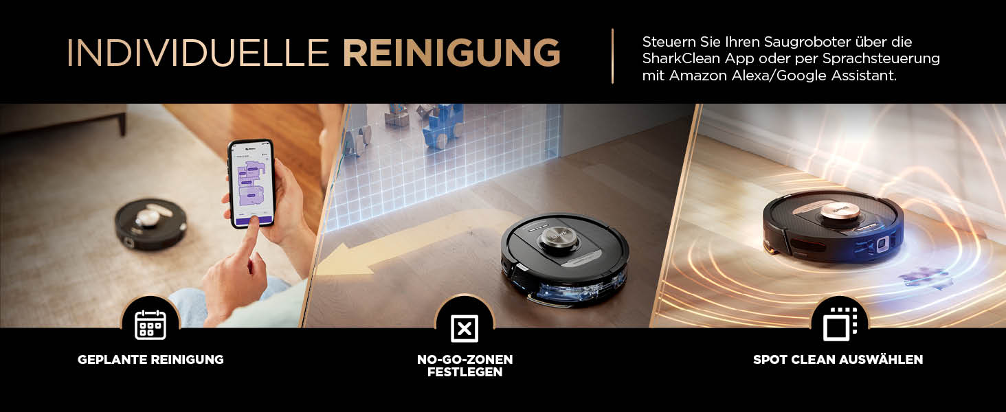 Робот-пилосос та миючий робот Shark PowerDetect RV2800ZEEU: 2-в-1, самостійне очищення, LiDAR-навігація, керування через додаток, чорний