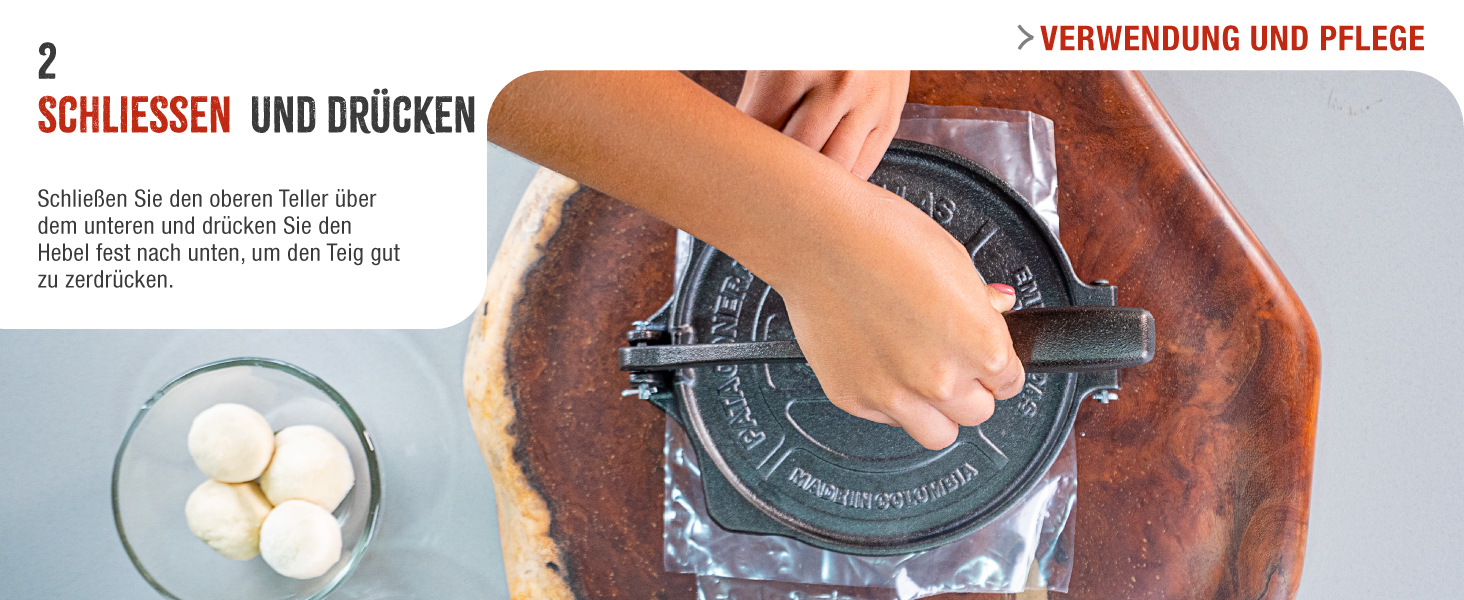 Прес для тортилій Victoria, чавун, 20 см: для тако, арепа, кесаділья, емпанада, патакон