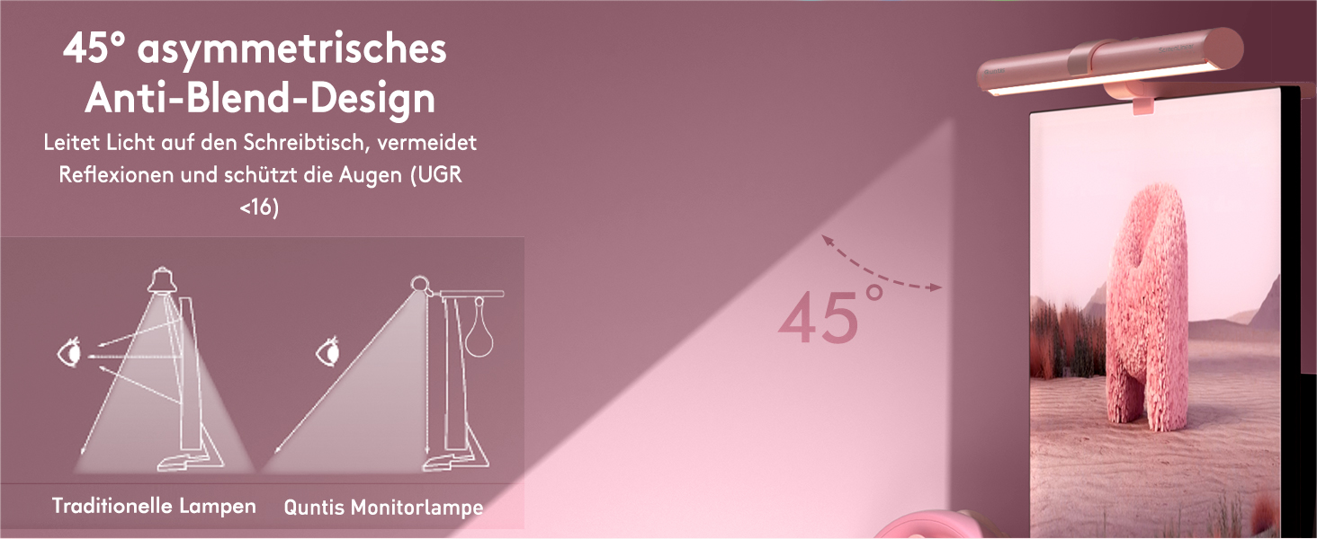 RGB-лампа для монітора Quntis 51 см з підсвічуванням, пультом керування, 15 режимів, для геймінгу, USB, для ПК, офісу