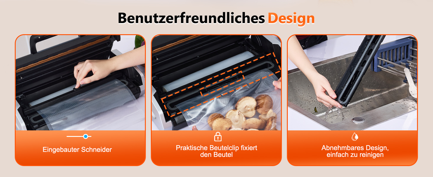 Вакууматор MZROT для продуктів харчування, -95кПа, 230Вт, з подвійним швом, 10 режимів (сухий/вологий), вбудованим різаком, чорно-сріблястий (в комплекті рулон та 15 пакетів)