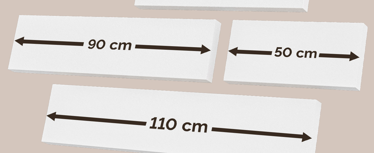 Полиця настінна Casaria Holz Schwarz (Чорна) з кріпленням, вантажопідйомність 15 кг, для кухні, вітальні, коридору, книжкова полиця, плаваюча полиця, матова