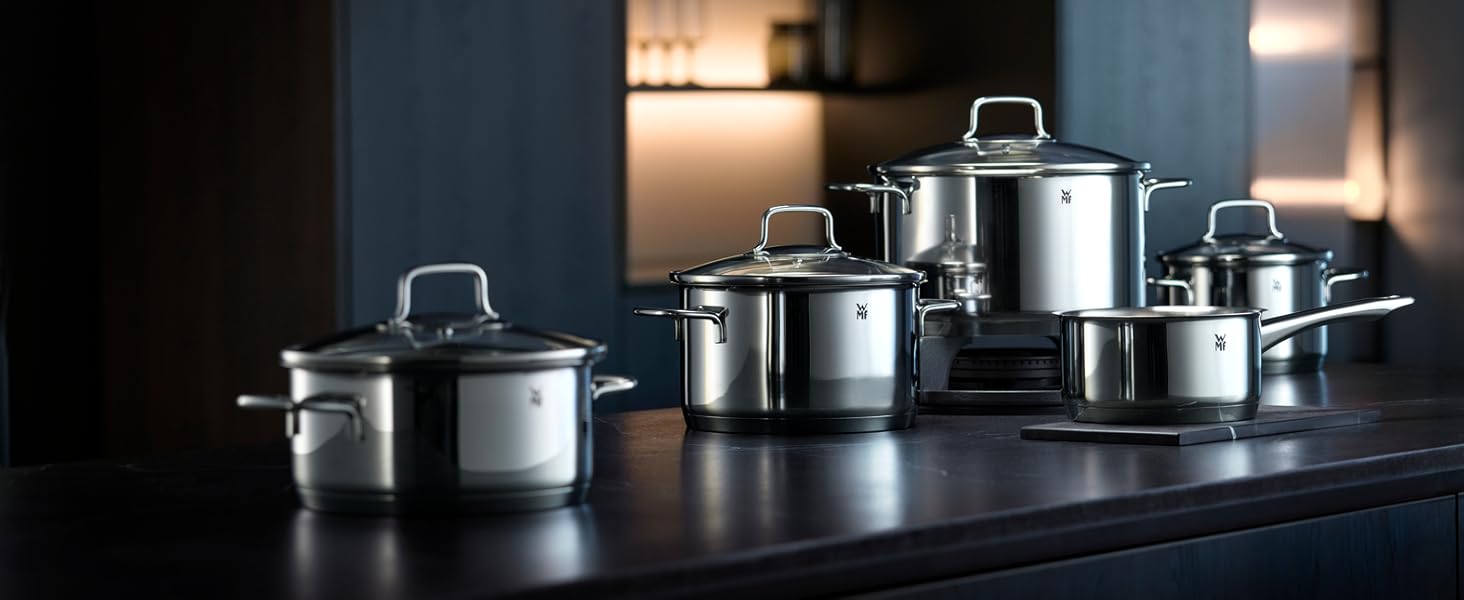 Каструля WMF Astoria 16 см без кришки, 1,5 л, з нержавіючої сталі Cromargan, для індукційних плит