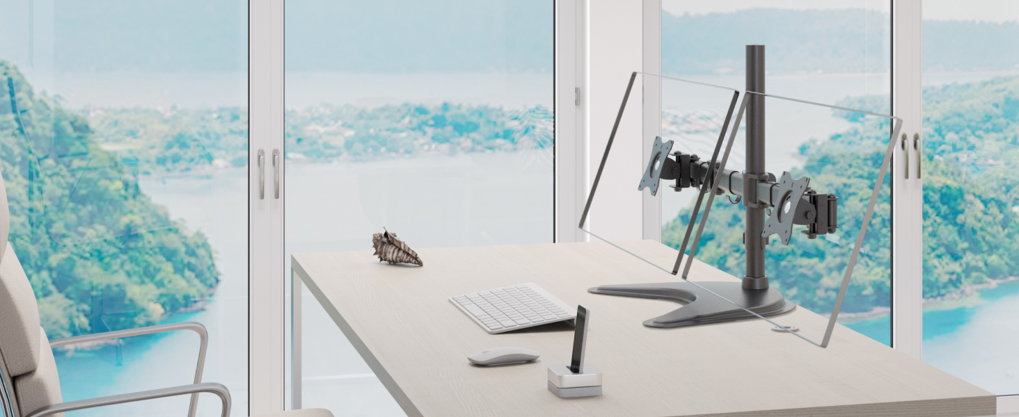 Підставка для монітора RICOO на 2 монітори, Dual Monitor Arm, TS7811 | Підставка для комп'ютерних моніторів 13-27 дюймів