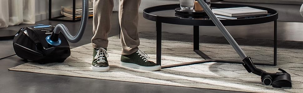 Пилсос Siemens Staubsauger Q5.0 extreme silencePower VSQ5X1230 з мішком, для алергіків, гігієнічний фільтр, 850 Вт, чорний