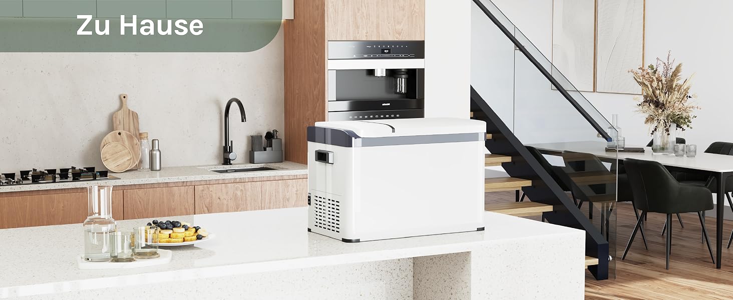 Автомобільний холодильник WOLTU 30л, електричний 12/230V, двозонний, для авто, пляжу, пікніка - білий + адаптер