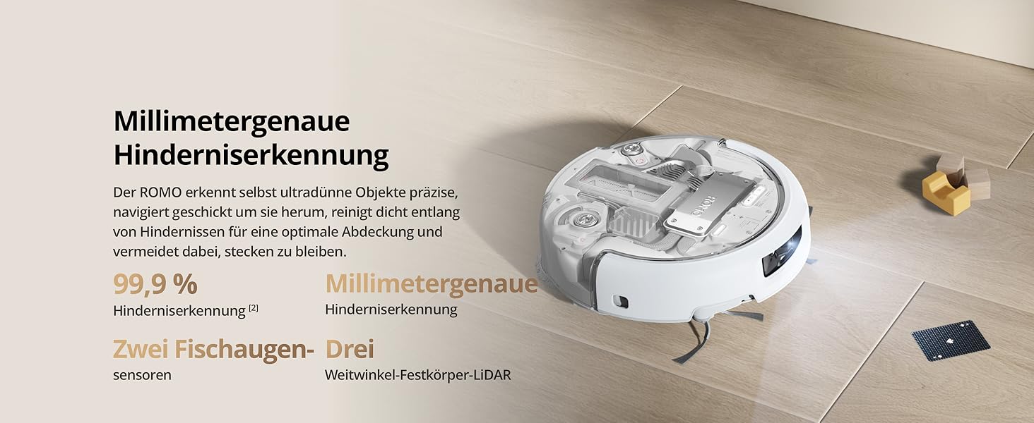 Робот-пилосос DJI ROMO S з функцією миття підлоги, 25 000 Па потужність всмоктування, розпізнавання перешкод рівня дрона, два робочі руки, 200 днів без обслуговування, автоматичне очищення та сушіння моп-насадки (DJI ROMO A (версія з баком для води))