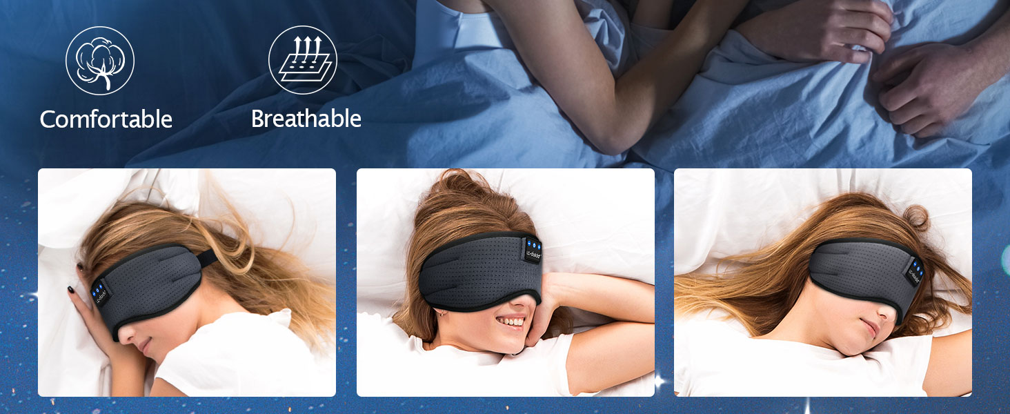 Маска для сну з навушниками Bluetooth LC-Dolida, блокує світло, для сну, подорожей, йоги, медитації, сірий колір