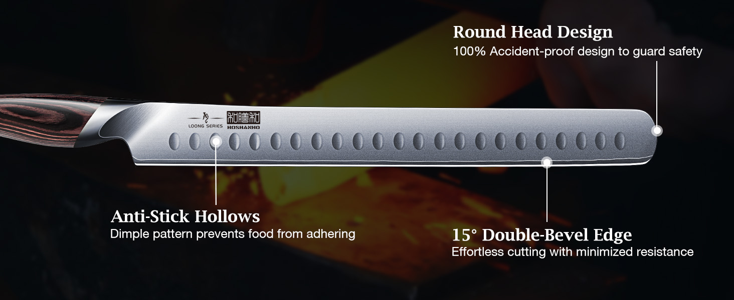 Набір кухонних ножів HOSHANHO 7 предметів: професійний набір з японської сталі з високим вмістом вуглецю, ультрагострі ножі з ергономічними ручками з паккавуда (2 ножі для обробки м'яса)