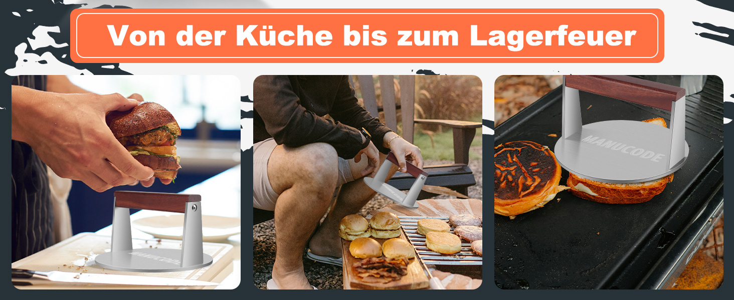 Пресс для смаження бургера з нержавіючої сталі, 17 см, 1000 г, Burger Smasher, Fleischbeschwerer для стейків