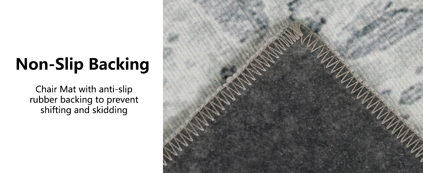 Килимок для підлоги 120x150 см під офісний стілець, для захисту твердої підлоги, Boho стиль, сірий