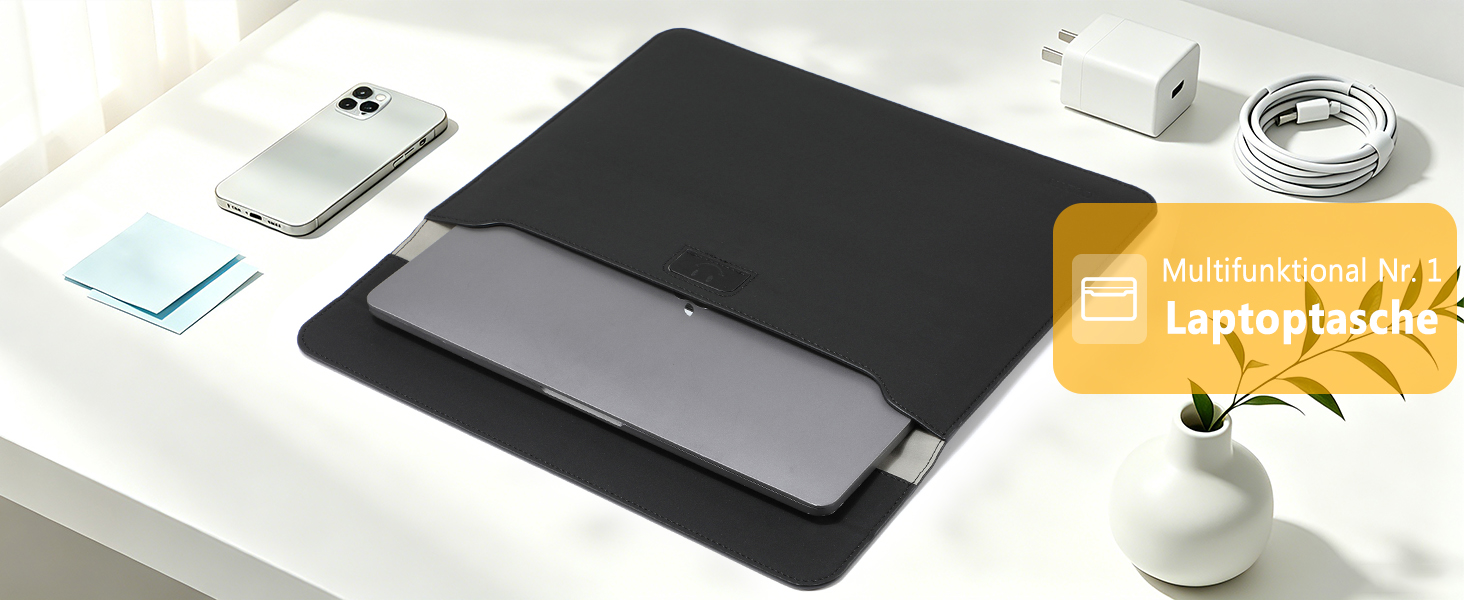 Чохол-сумка для MacBook 15 дюймів з підставкою, захисний кейс HYZUO, чорний