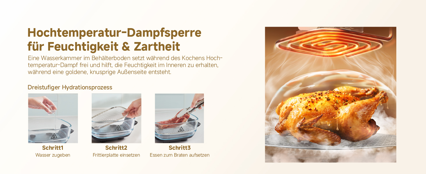 Фритюрниця Dreame Tasti AirFryer 5-в-1 з скляною чашею, 2.5L + 4.5L, 3D-конвекція, сенсорний дисплей, для дому та подорожей