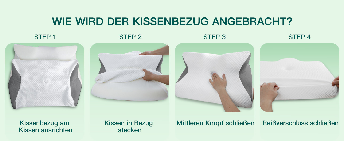 Подушка для шиї з піни Memory Foam 2-в-1, ергономічна, 60x40x12/14 см, сіра - для сну на спині, боці та животі