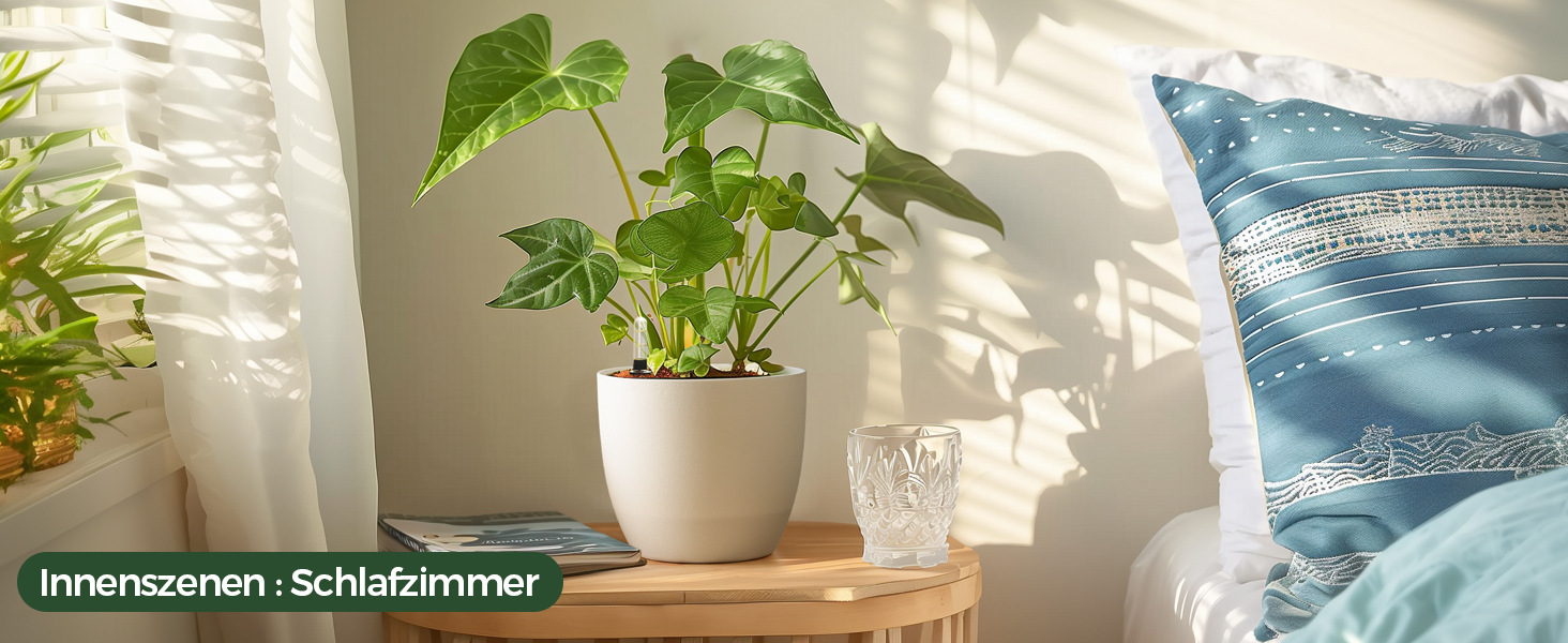 Набір горщиків для квітів T4U 15см з автополивом та індикатором рівня води, 4 шт. (білий, 22*21см)