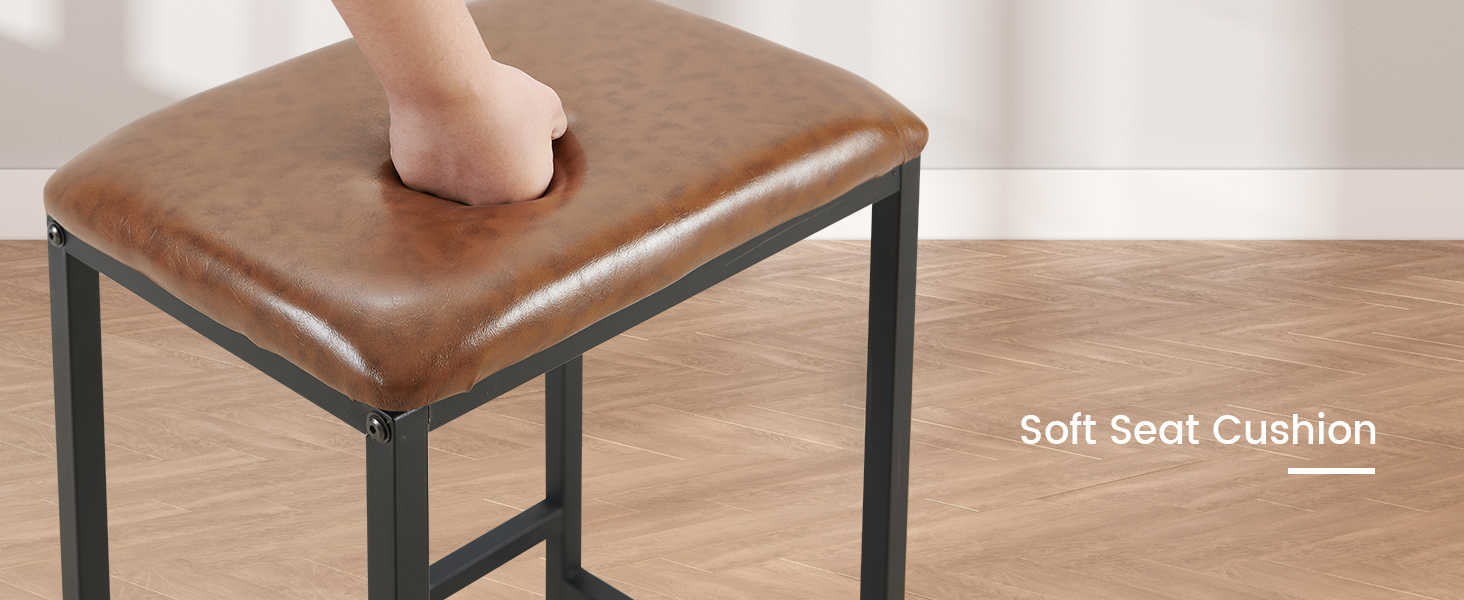 Набір барний стіл з табуретами: стіл (120x60x90.5 см) та 4 табурети (39x29x64.5 см), вінтажний дизайн, коричнево-чорний колір, для вітальні та кухні