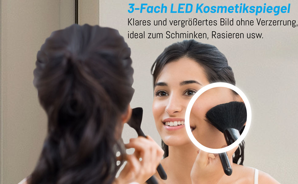 Круглий LED дзеркало для ванної кімнати 70 см з підсвічуванням, сенсорне управління, протитуманне покриття, Alpha серія, холодний білий світло, 60x60 см, 3 режими освітлення (дзеркало+годинник)