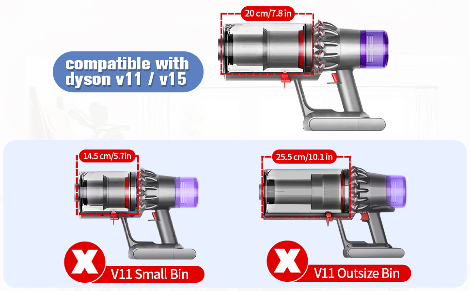 Контейнер для пилу DrRobor для запасних частин Dyson V11/V15, змінний номер 970050-01, фільтр No 970013-02/03