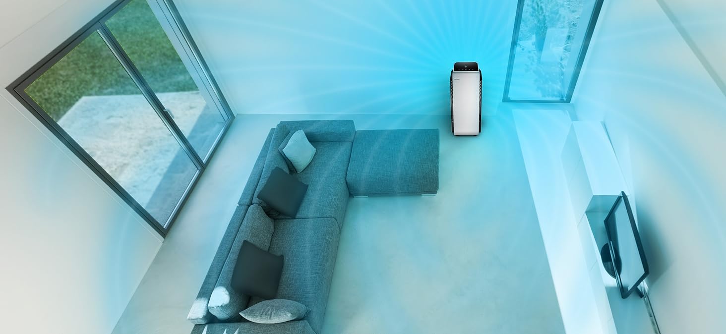 Повітряочисник Blueair HealthProtect 7470i для дому: 91 м², технологія GermShield, проти алергенів, вірусів, бактерій та пилу, білий