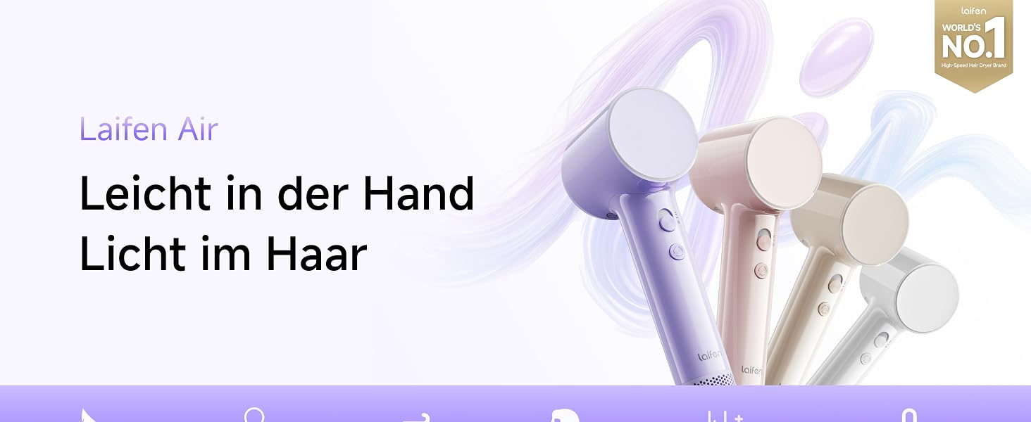 Високошвидкісний фен для волосся Laifen Air, ультралегкий (280 г), Sandbeige