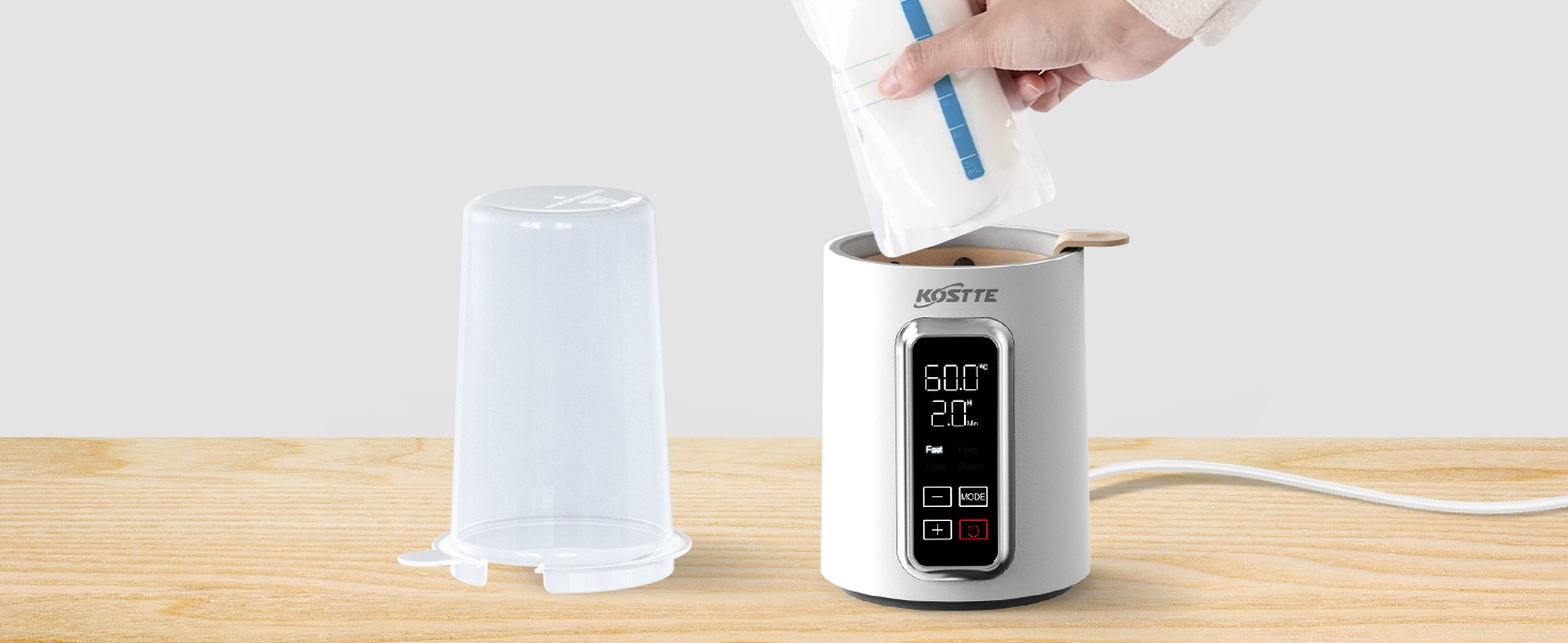 Підігрівач для пляшечок KOSTTE - універсальний, для грудного молока та суміші (білий + чорний)