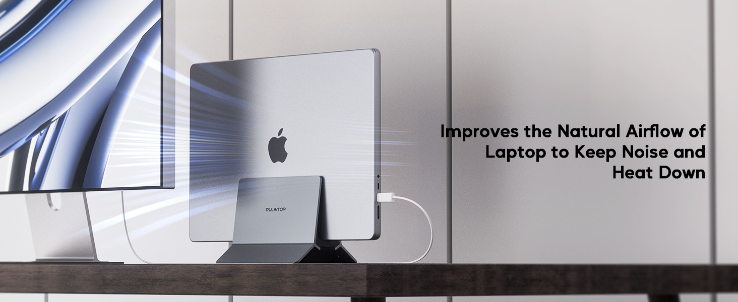 Підставка для ноутбука вертикальна, алюміній, регульована, для Mac, MacBook Air, Pro, iPad, Tablet, Mini - сіра