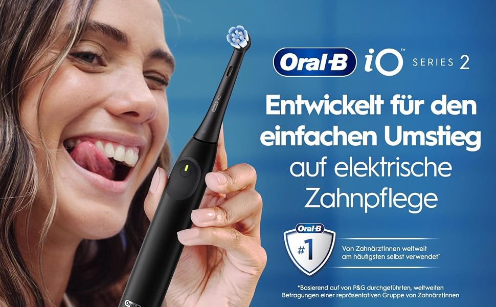 Електрична зубна щітка Oral-B iO Series 2 з магнітною технологією, 3 режими чищення, колір Night Black