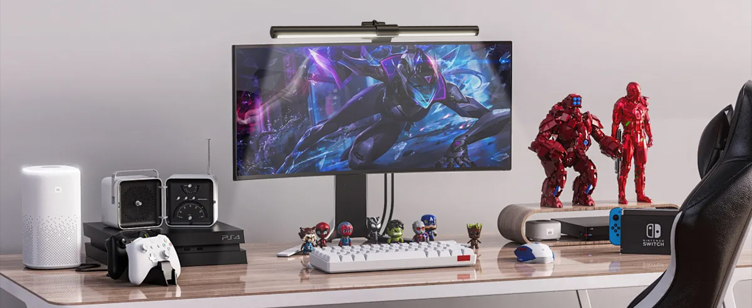 LED лампа для монітора з USB, сенсорне керування, захист від синього світла, регулювання яскравості та кольорової температури