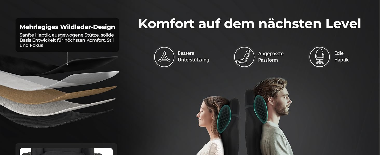 Ігровий крісло Dowinx з регульованою висотою масажного поперекового підпорки, ергономічний дизайн, м'яка мікрофібра велюр, посилене сидіння, підголівник та підніжка в комплекті, кут нахилу 155°, чорний/титан