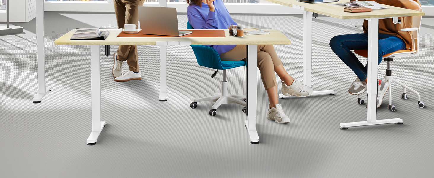 Електричний регульований стіл ErGear 120 x 60 см з пам'яттю, для дому та офісу, світле дерево