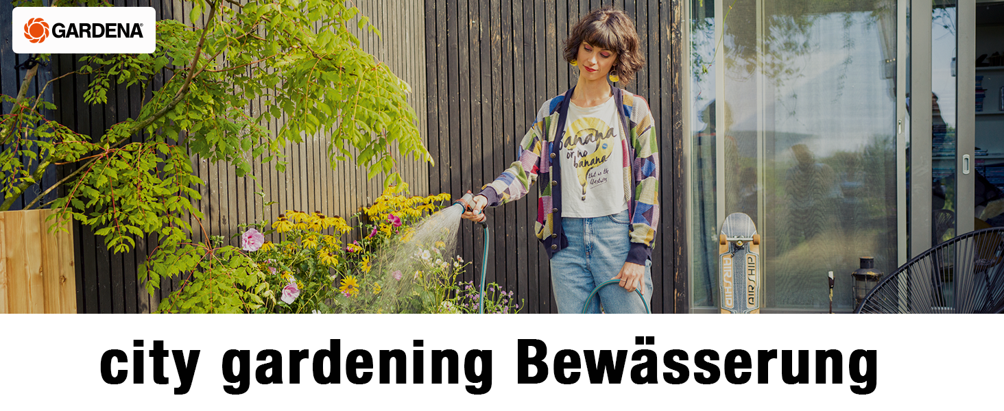Набір для поливу Gardena City Gardening Terrassen-Schlauchbox 10 м: шланг 10 м, компактна карусель, зручна ручка, для тераси та саду