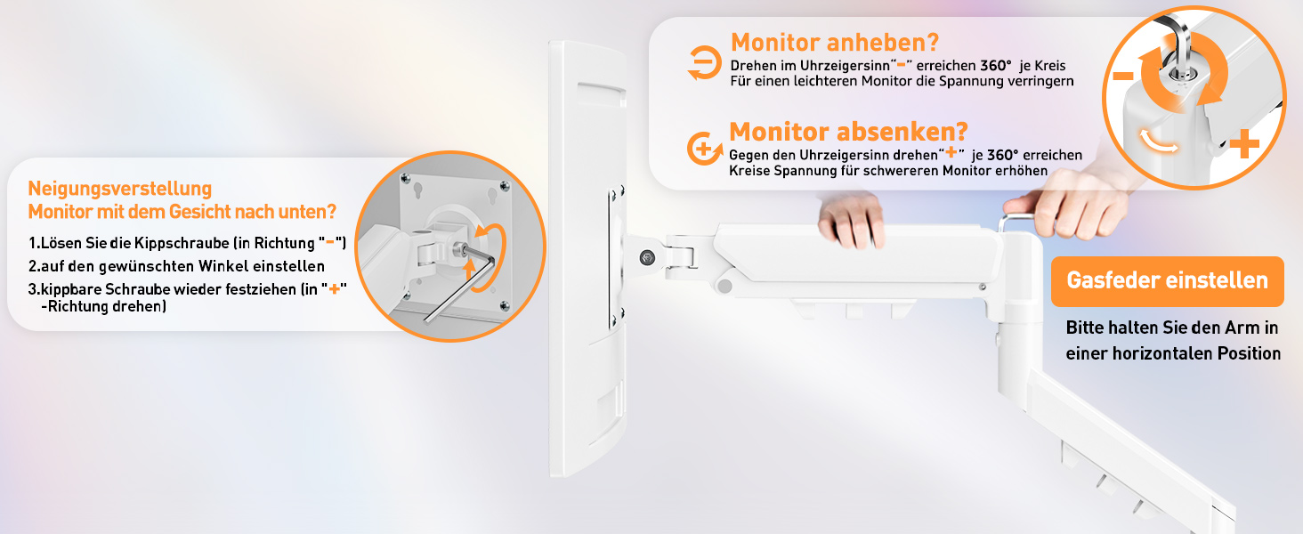 Кріплення для монітора ELIVED EV6013W-DE: газліфтверть, для моніторів 13-32