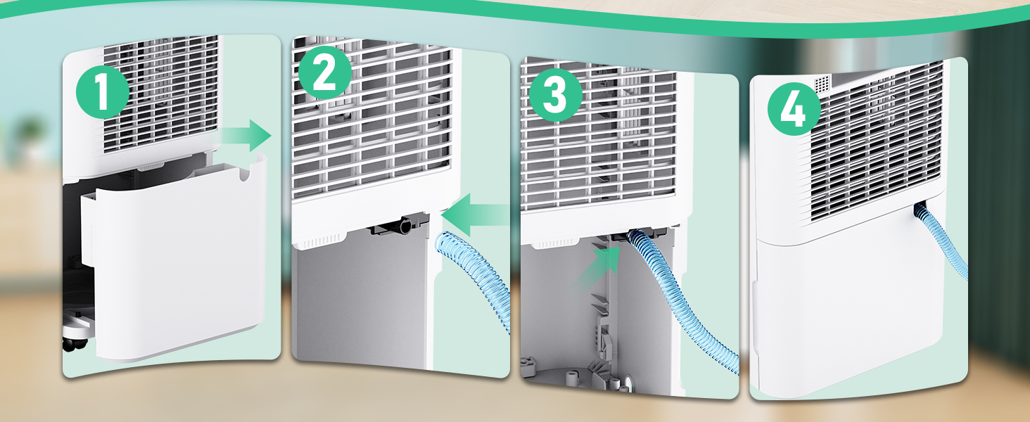 Електричний осушувач повітря 12л/день, тихий осушувач для дому, квартири, підвалу з 3 режимами, таймером 24г, автоматичною відтайкою та енергозбереженням