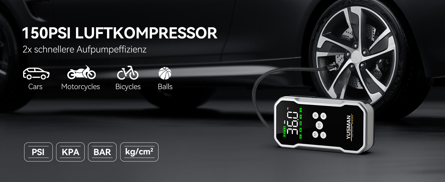 Powerbank для автомобіля Starthilfe: 6000A, 12V, для бензинових та дизельних авто, LCD-дисплей, 4 режими LED-підсвічування – для SUV, мотоциклів, газонокосарок