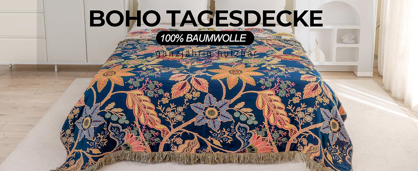 Плед Boho з 100% бавовни, стиль кантрі, 150x200 см, колір гранат