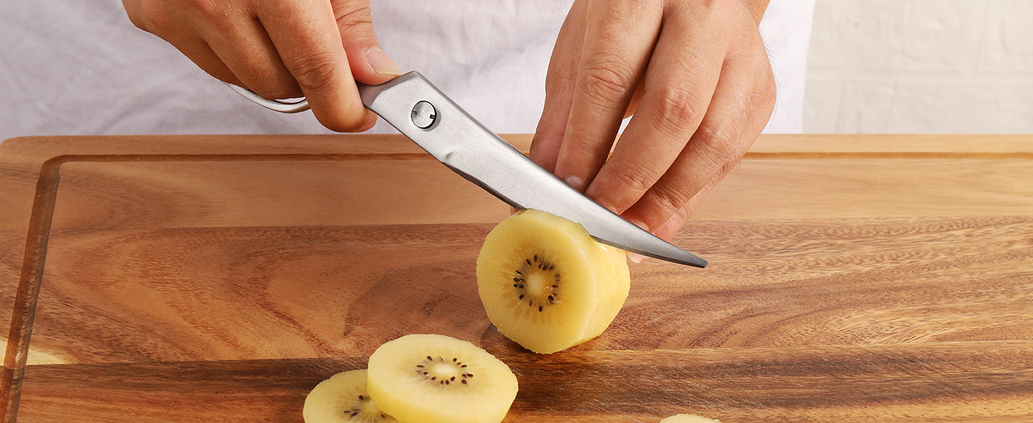 Кухонні ножиці Sunnecko 8 дюймів (20 см) - універсальні, з подрібнювачем горіхів, з ергономічною ручкою, знімні леза, з нержавіючої сталі